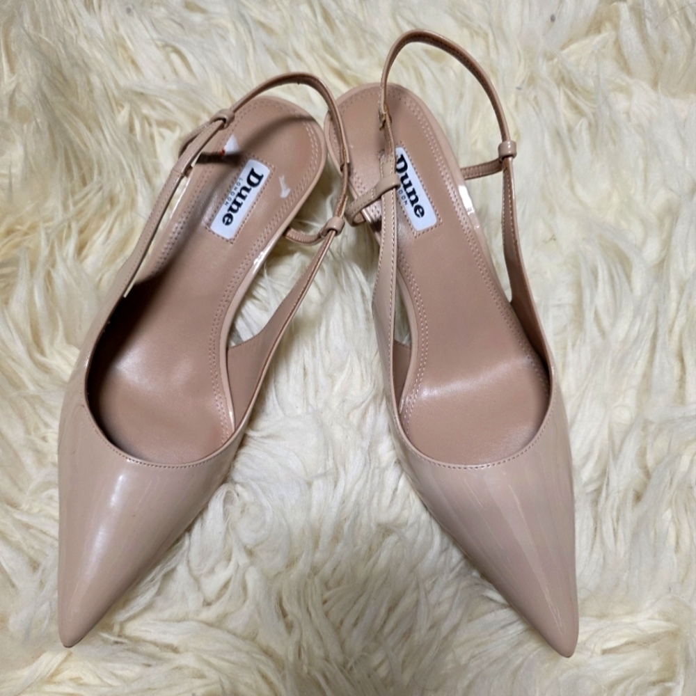 Dune London Nude Patent Slingback Pumps